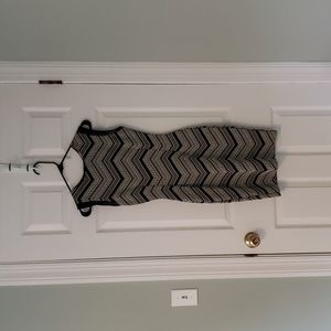 Love...Ady size S black and white strapless dress with faux leather detailing